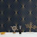 Seabrook Designs Diamond Vector Navy Blue &amp; Metallic Gold Wallpaper thumbnail image 3 of 3