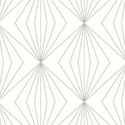 Seabrook Designs Diamond Vector Metallic Silver & Eggshell Wallpaper