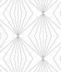 Seabrook Designs Diamond Vector Metallic Silver & Eggshell Wallpaper