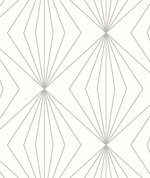 Seabrook Designs Diamond Vector Metallic Silver & Eggshell Wallpaper