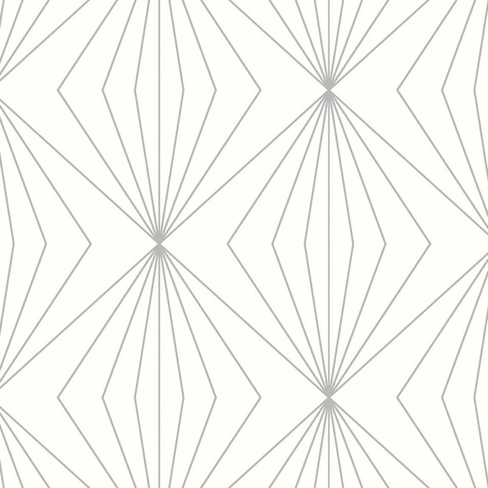 Seabrook Designs Diamond Vector Metallic Silver &amp; Eggshell Wallpaper image 1 of 4