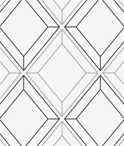 Seabrook Designs Linework Gem Metallic Silver & Ebony Wallpaper