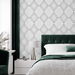 Seabrook Designs Linework Gem Metallic Silver &amp; Ebony Wallpaper thumbnail image 2 of 4