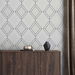 Seabrook Designs Linework Gem Metallic Silver &amp; Ebony Wallpaper thumbnail image 4 of 4