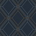 Seabrook Designs Linework Gem Midnight Blue & Metallic Gold Wallpaper