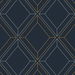 Seabrook Designs Linework Gem Midnight Blue &amp; Metallic Gold Wallpaper thumbnail image 1 of 4