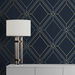 Seabrook Designs Linework Gem Midnight Blue &amp; Metallic Gold Wallpaper thumbnail image 3 of 4