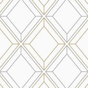 Seabrook Designs Linework Gem Metallic Silver & Gold Wallpaper