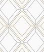 Seabrook Designs Linework Gem Metallic Silver & Gold Wallpaper
