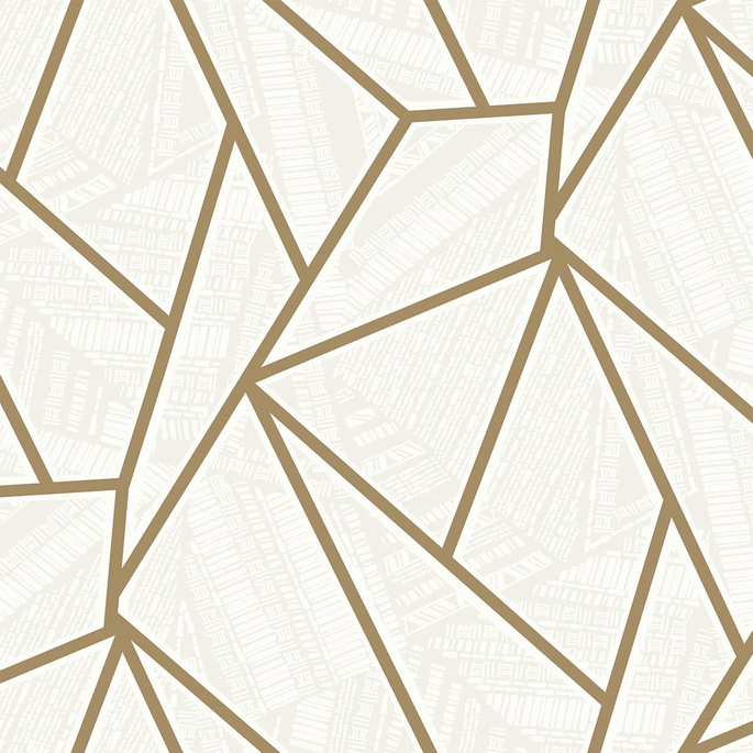 Seabrook Designs Metro Vector Metallic Gold &amp; Morning Fog Wallpaper image 1 of 4