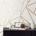 Seabrook Designs Metro Vector Metallic Gold &amp; Morning Fog Wallpaper thumbnail image 3 of 4