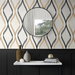 Seabrook Designs Wave Ogee Metallic Gold &amp; Ebony Wallpaper thumbnail image 2 of 4