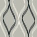 Seabrook Designs Wave Ogee Fog Grey &amp; Ebony Wallpaper thumbnail image 1 of 4
