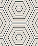Seabrook Designs Hex Topography Cove Grey & Ebony Wallpaper