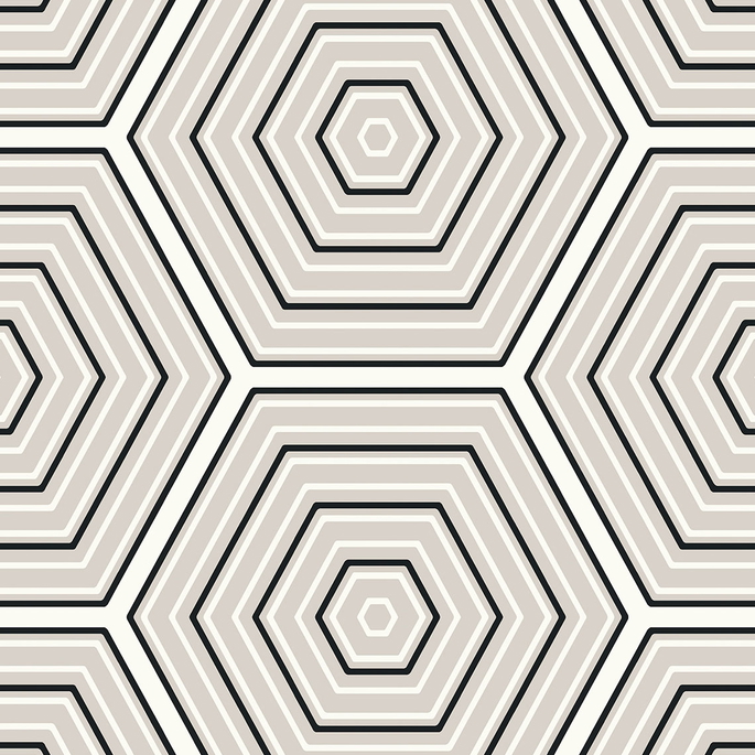 Seabrook Designs Hex Topography Cove Grey &amp; Ebony Wallpaper image 1 of 4