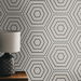 Seabrook Designs Hex Topography Cove Grey &amp; Ebony Wallpaper thumbnail image 4 of 4