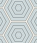 Seabrook Designs Hex Topography Sky Blue & Argos Grey Wallpaper
