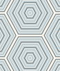Seabrook Designs Hex Topography Sky Blue & Argos Grey Wallpaper