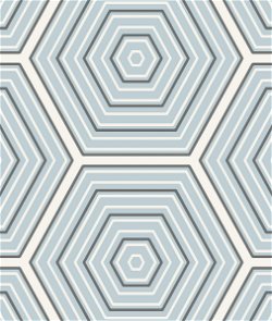 Seabrook Designs Hex Topography Sky Blue & Argos Grey Wallpaper