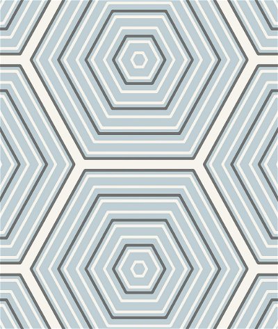 Seabrook Designs Hex Topography Sky Blue & Argos Grey Wallpaper