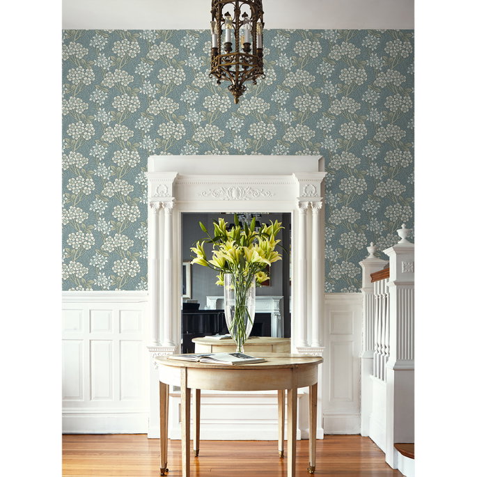 Seabrook Designs Floral Vine Stream Blue &amp; Sage Wallpaper image 3 of 4