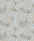 Seabrook Designs Floral Vine Daydream Grey & Carolina Blue Wallpaper