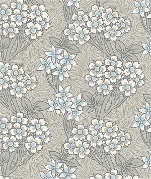 Seabrook Designs Floral Vine Daydream Grey & Carolina Blue Wallpaper