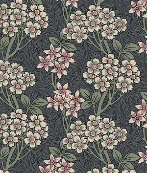 Seabrook Designs Floral Vine Smoke & Laurel Green Wallpaper