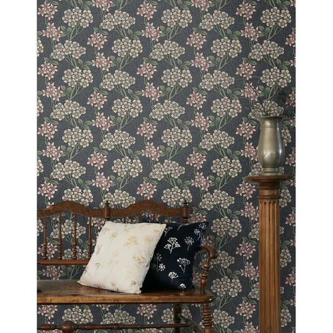 Seabrook Designs Floral Vine Smoke &amp; Laurel Green Wallpaper image 2 of 4