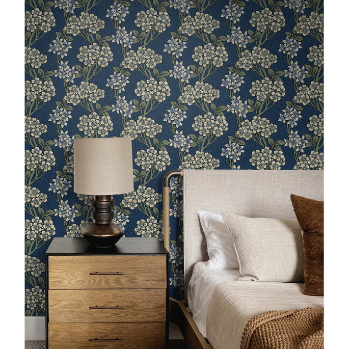 Seabrook Designs Floral Vine Blue Jay &amp; Sage Wallpaper image 2 of 3