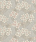 Seabrook Designs Floral Vine Daydream Grey & Rose Petal Wallpaper
