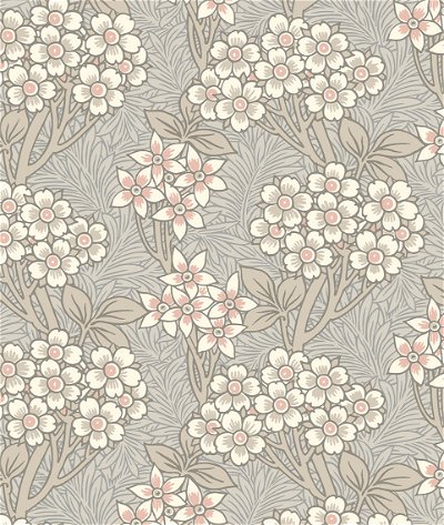 Seabrook Designs Floral Vine Daydream Grey & Rose Petal Wallpaper