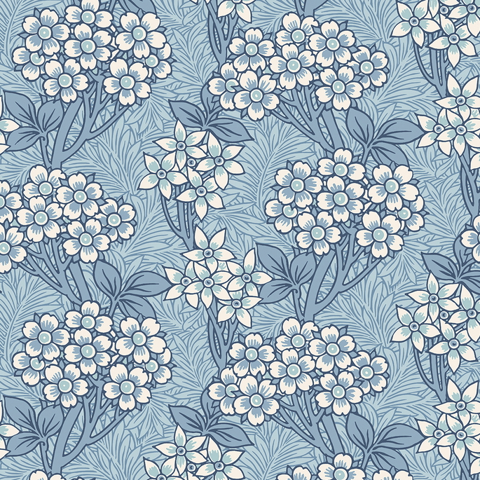 Seabrook Designs Floral Vine Sky Blue Wallpaper image 1 of 3