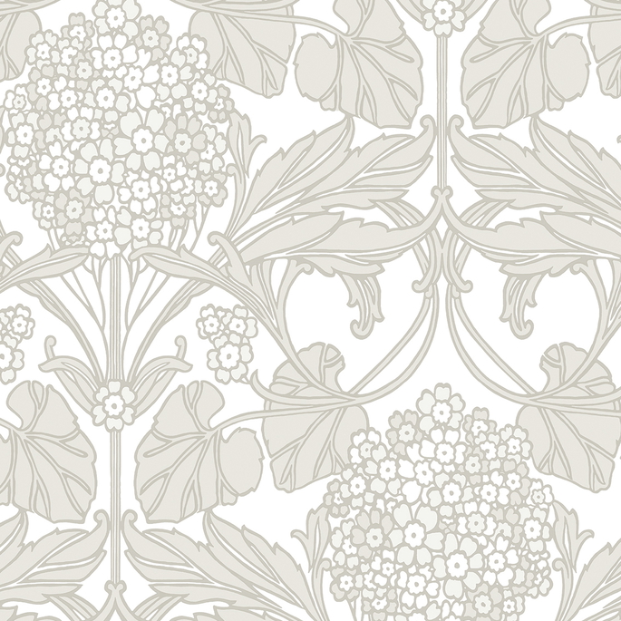 Seabrook Designs Floral Hydrangea Pale Oak &amp; Pearl Wallpaper image 1 of 3