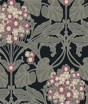 Seabrook Designs Floral Hydrangea Ebony & Rose Wallpaper