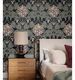 Seabrook Designs Floral Hydrangea Ebony &amp; Rose Wallpaper thumbnail image 3 of 4
