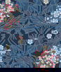 Seabrook Designs Floral Hydrangea Naval Blue & Raspberry Wallpaper