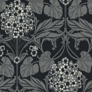 Seabrook Designs Floral Hydrangea Ebony & Charcoal Wallpaper