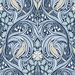 Seabrook Designs Bird Scroll Denim & Blue Mist Wallpaper
