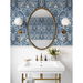 Seabrook Designs Bird Scroll Denim &amp; Blue Mist Wallpaper thumbnail image 3 of 4