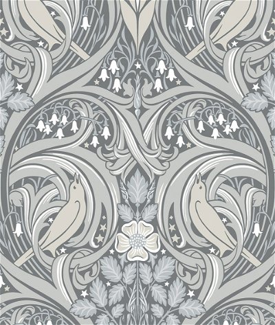 Seabrook Designs Bird Scroll Argos Grey & Linen Wallpaper