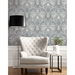 Seabrook Designs Bird Scroll Argos Grey &amp; Linen Wallpaper thumbnail image 2 of 4