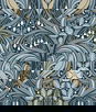 Seabrook Designs Bird Scroll Navy & Beige Wallpaper