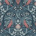 Seabrook Designs Bird Scroll Aegean Teal &amp; Coral Wallpaper thumbnail image 1 of 4