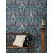 Seabrook Designs Bird Scroll Aegean Teal &amp; Coral Wallpaper thumbnail image 4 of 4
