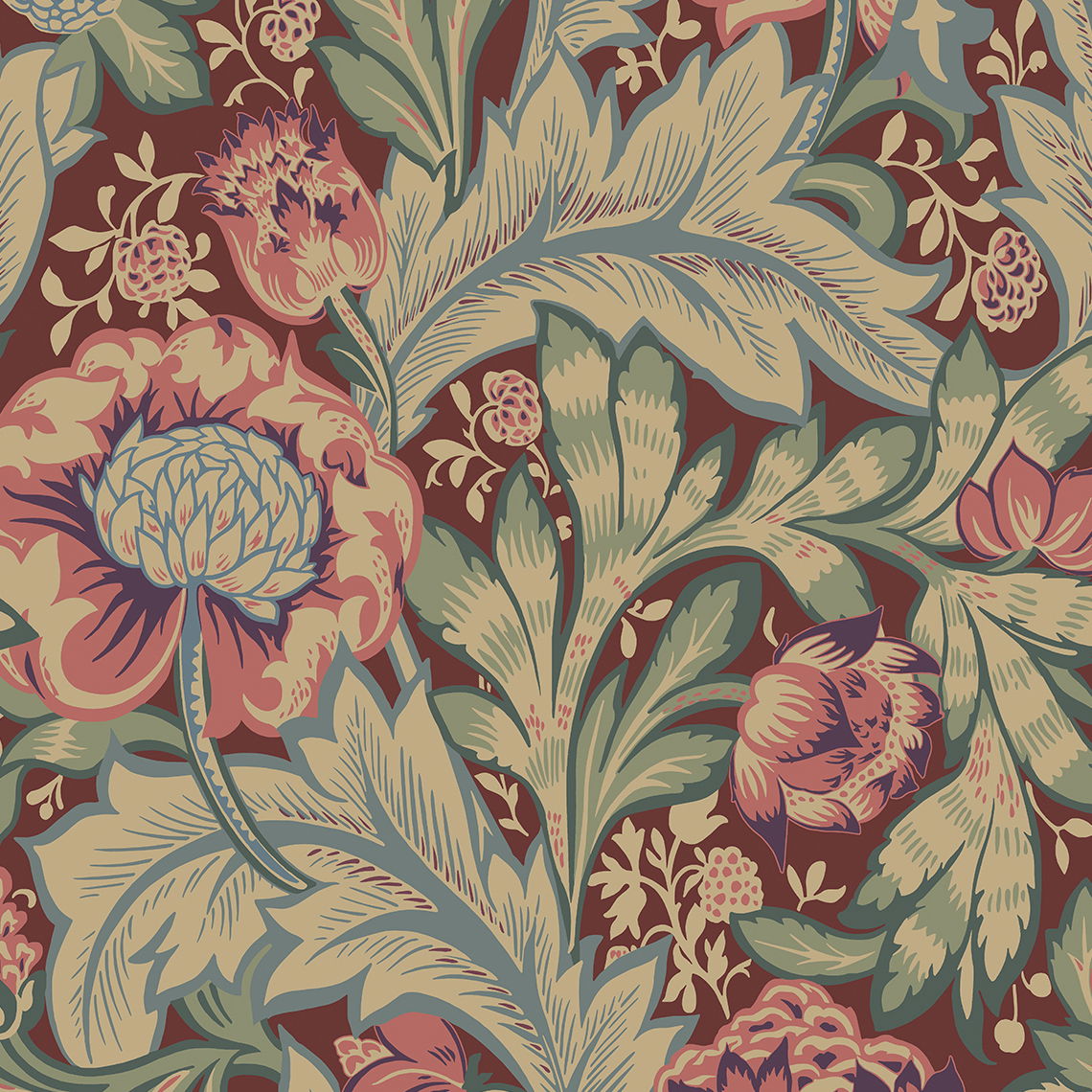 Acanthus' wallpaper design, 1875 - William Morris as art print or hand  painted oil.