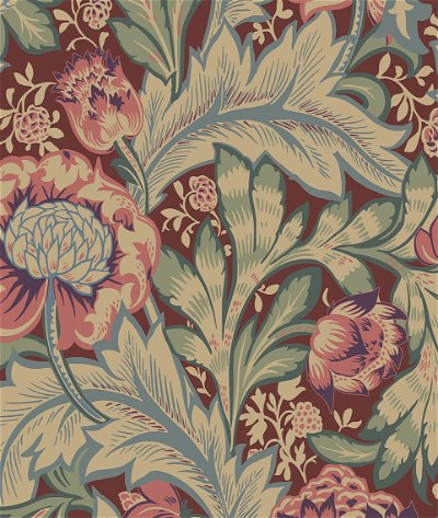 Seabrook Designs Acanthus Garden Deep Mauve & Aegean Blue Wallpaper