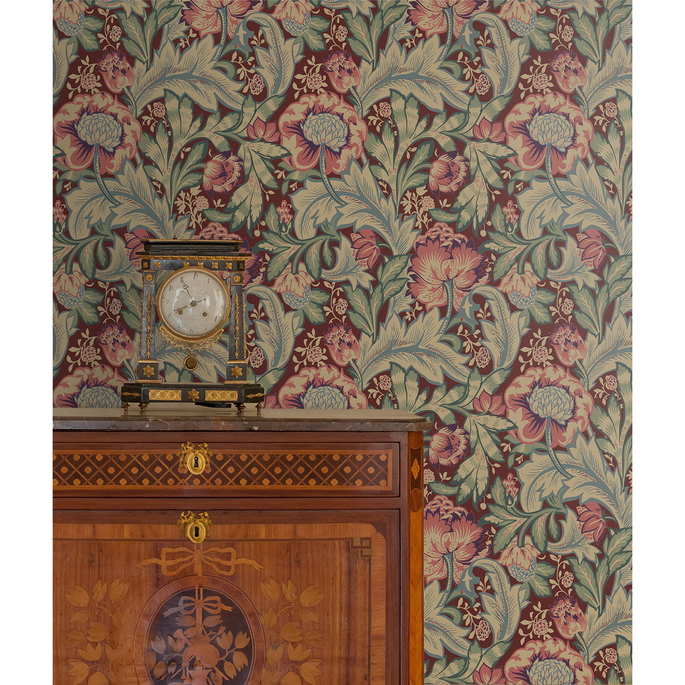 Seabrook Designs Acanthus Garden Deep Mauve &amp; Aegean Blue Wallpaper image 4 of 4
