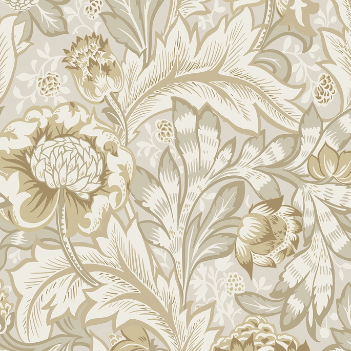Seabrook Designs Acanthus Garden Warm Neutral Wallpaper image 1 of 3