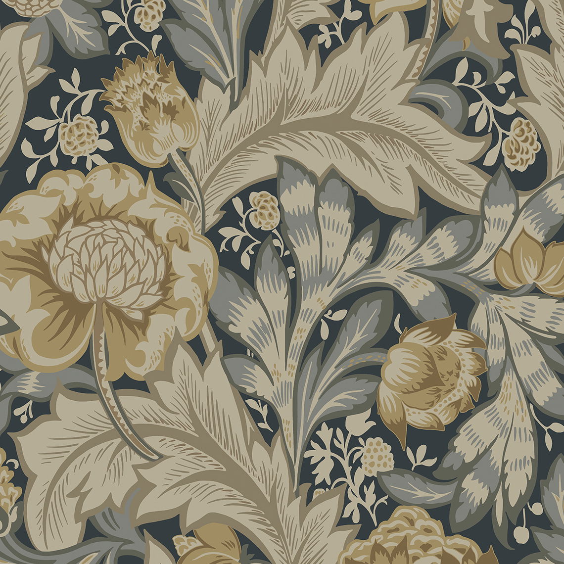 Acanthus by Morris - Ivory / Pearl - Wallpaper : Wallpaper Direct